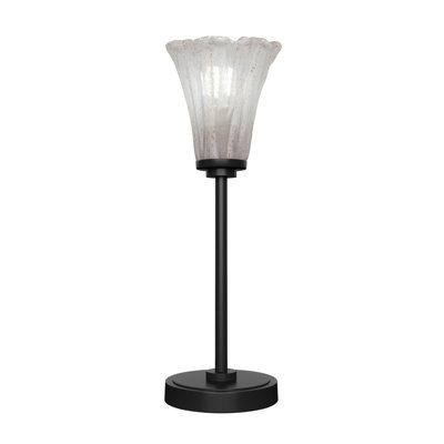 Lannah 18.75 Matte Black Buffet Lamp Black dog statue lamp with ivory shade